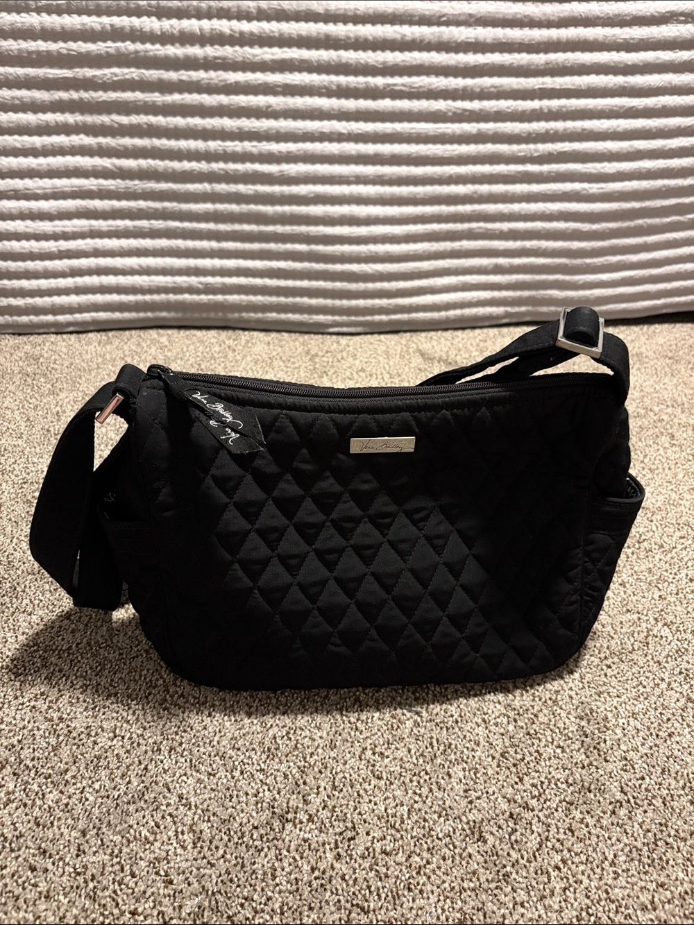 Vera Bradley Black Quilted Bag with Adjustable Strap
